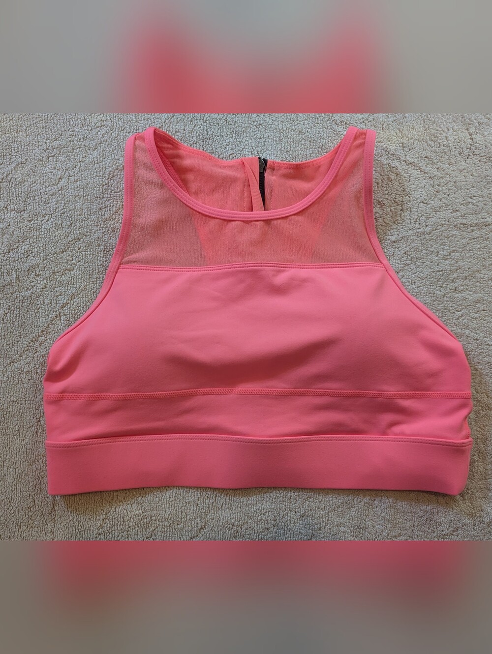 $15 Zyia Active XL Neon Coral One More Rep All Star Sports Bra High Neck EUC